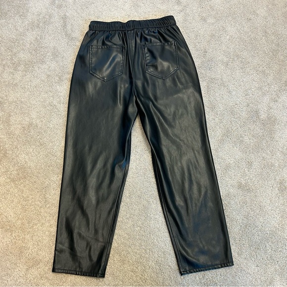 ZARA Black faux leather pleather vegan the weekend joggers pants Sz XS NWT - Picture 2 of 15